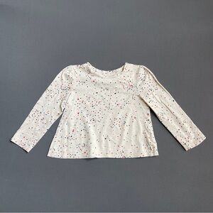 GAP Kids Long Sleeve Speckled Tee - Cream